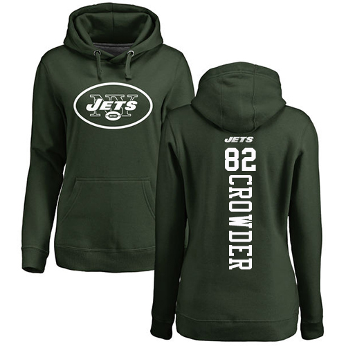New York Jets Green Women Jamison Crowder Backer NFL Football 82 Pullover Hoodie Sweatshirts